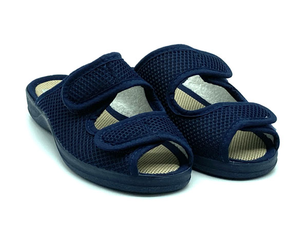 Producto Zapatilla descalza doble velcro marino 35/41 Algodón rejilla extra confort